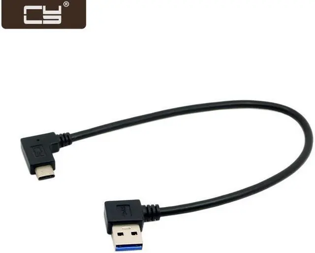 Main image of CY Reversible USB 3.1 USB-C Angled to 90 Degree Left Angled A Male Data Cable for Macbook & Tablet & Mobile Phone UC-349-LE