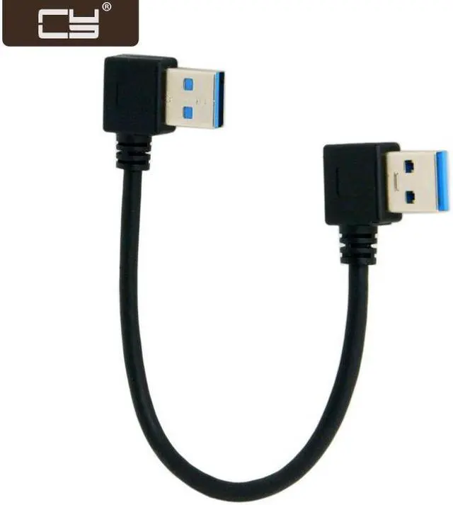 Main image of CY USB 3.0 Type A Male 90 Degree Left Angled to USB 3.0 A Type Right Angled Extension Cable U3-182