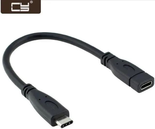 Main image of CY USB-C USB 3.1 Type C Male to Female Extension Data Cable for 12 inch Macbook Tablet & Cell Phone UC-218-BK-20CM