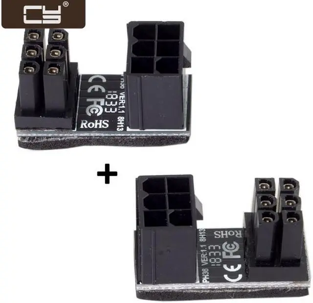 Main image of CY ATX 6Pin Female to 6pin Male 180 Degree AngledPower Adapter for Desktops Graphics Card PW-008