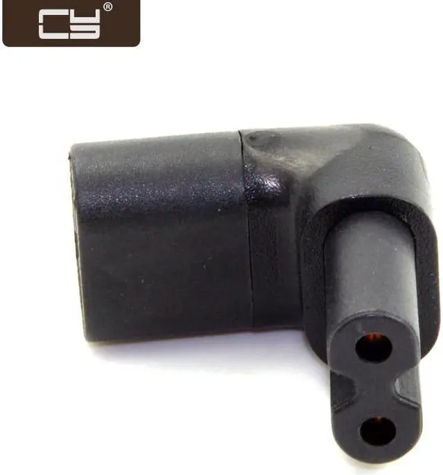 Main image of CY Figure 8 IEC 320 C7 to C8 90 Degree Up Down Angled Right Angle AC Power Adapter Extension PW-118