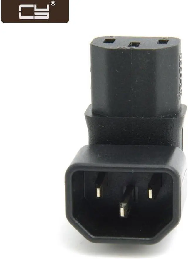 Main image of CY IEC Male C14 to Down Right Angled 90 Degree IEC Female C13 Power Extension Adapter PW-121-DN