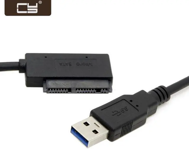 Main image of CY USB 3.0 to Micro SATA 7+9 16 Pin 1.8" 90 Degree Angled Hard Disk Driver SSD Adapter Cable 10cm U3-382