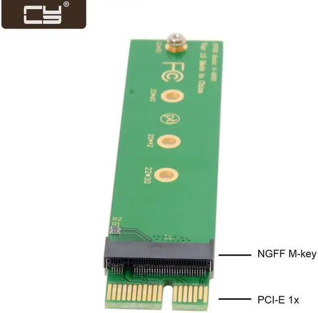 Main image of CY NGFF M-key NVME AHCI SSD to PCI-E 3.0 1x x1 Vertical Adapter for XP941 SM951 PM951 960 EVO SSD SA-002