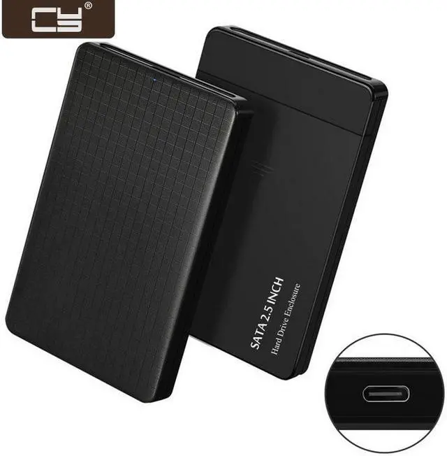 Main image of CY USB-C Type-C to 2.5 Inch SATA SSD HDD External Hard Disk Enclosure for Laptop & PC UC-079-BK