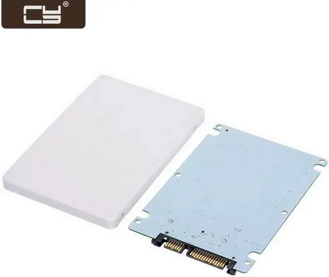 Main image of CY 1.8" Micro SATA 16pin SSD to 2.5" SATA 22pin 7+15 hard disk case Enclosure White 7mm height SA-098