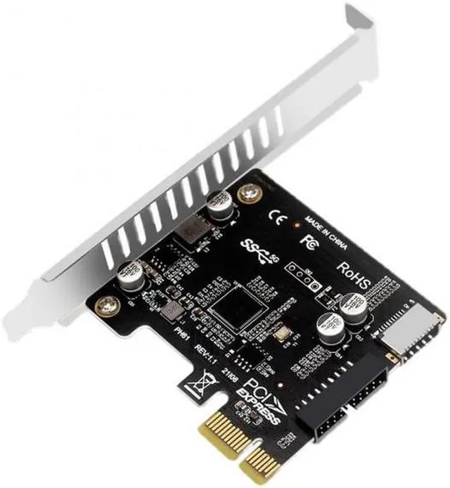 Alt view image 2 of 7 - Xiwai 5Gbps Type-E USB 3.1 Front Panel Socket & USB 2.0 to PCI-E 1X Express Card VL805 Adapter for Motherboard