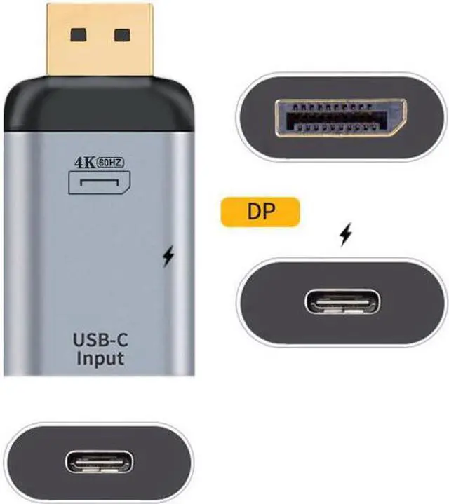 Alt view image 5 of 7 - Cablecc 100W 10Gbps Cable & USB-C Type C Female Source to Displayport DP Sink HDTV & PD Power Adapter 4K 60hz 1080p for Phone & Laptop