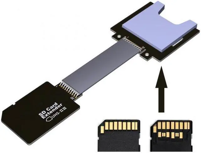 Alt view image 2 of 7 - CYSM SD Male Extender to SD Card Female Extension Cable Adapter Flexible SD/SDHC/SDXC UHS-III UHS-3