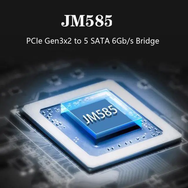 Alt view image 3 of 7 - Chenyang Cable NGFF NVME M-Key PCI Express to SATA 3.0 6Gbps 5 Ports Adapter Converter Hard Drive Extension Card JMB585 2280
