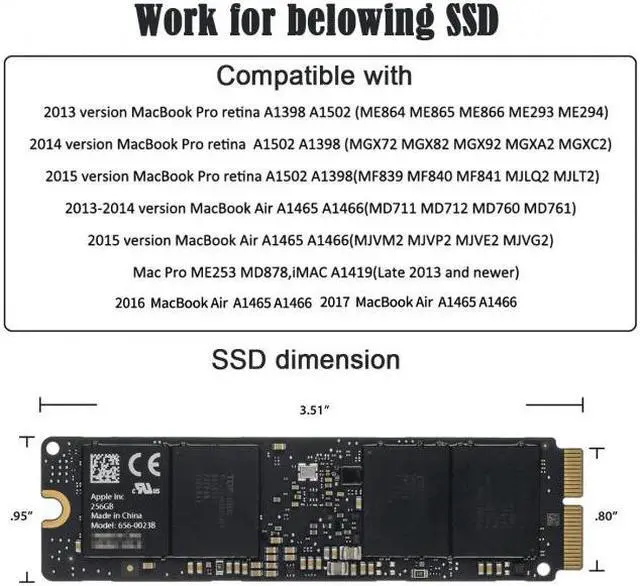 Alt view image 7 of 7 - Chenyang Cable PCI Express PCI-E 1X to 12+16Pin 2013-2017 Mac Pro Air SSD Convert Card for A1493 A1502 A1465 A1466