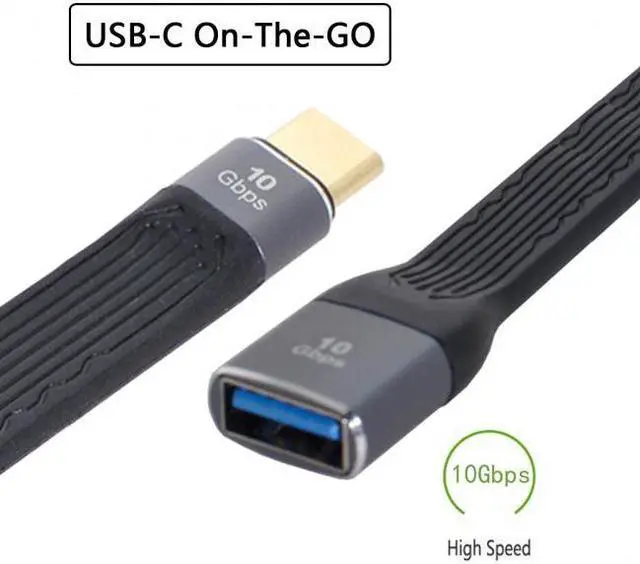 Alt view image 4 of 7 - Chenyang Cable USB 3.1 Type C Male Host to USB3.0 Type A Female OTG Flat Slim FPC Data Cable for Laptop & Phone