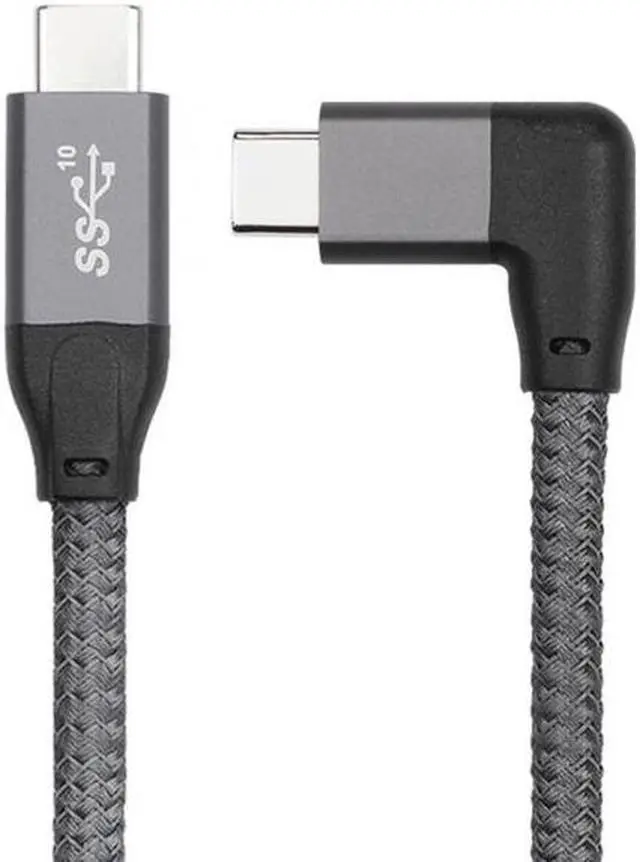 Alt view image 4 of 7 - Chenyang Cable 90 Degree Right Angled Type-C USB-C Male to Male USB3.1 10Gbps Data Cable 50cm for Laptop & Phone