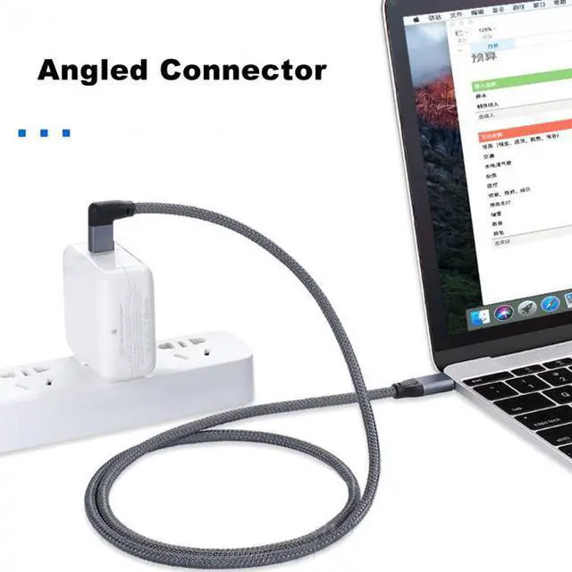 Alt view image 3 of 7 - Chenyang Cable 90 Degree Right Angled Type-C USB-C Male to Male USB3.1 10Gbps Data Cable 50cm for Laptop & Phone