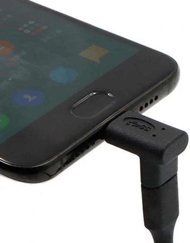 Alt view image 5 of 6 - Cablecc CY UC-068-UP 90 Degree Up or Down Angled Reversible USB 3.1 Type-C Male to Female Extension Adapter for LaptopPhone