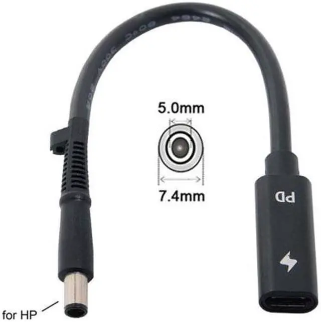 Alt view image 5 of 5 - Chenyang Cable Type C USB-C Female Input to DC 7.4*5.0mm Power PD Charge Cable fit for Laptop 18-20V
