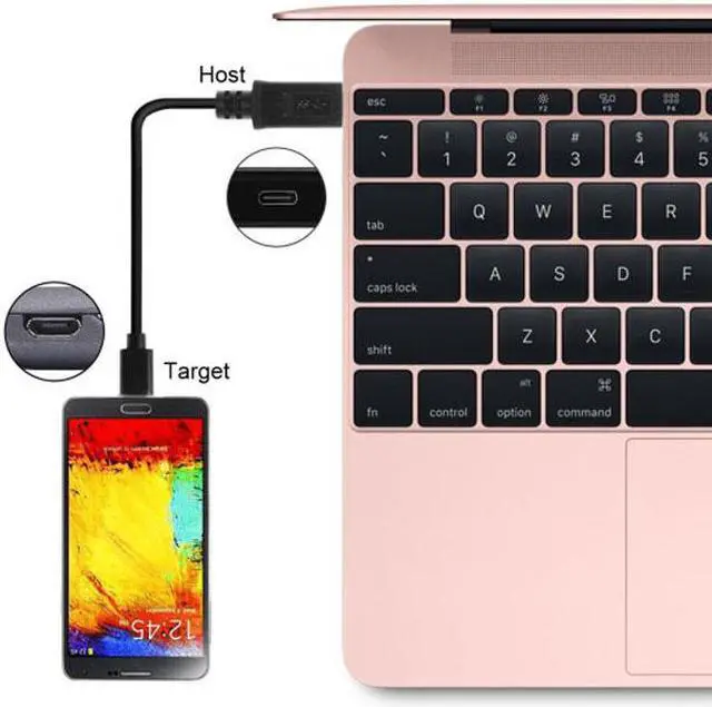 Alt view image 7 of 7 - KAIBOXIXI Reversible Design USB 3.0 3.1 Type C Male Connector to Micro USB 2.0 Male Data Cable for Laptop & Phone