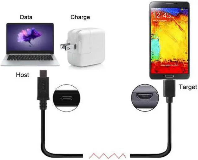 Alt view image 5 of 7 - KAIBOXIXI Reversible Design USB 3.0 3.1 Type C Male Connector to Micro USB 2.0 Male Data Cable for Laptop & Phone