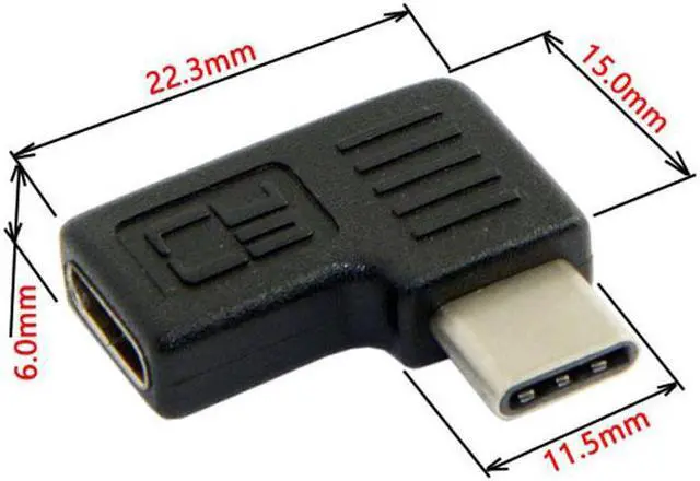Alt view image 6 of 7 - Cablecc CY UC-068-RI 90 Degree RightLeft Angled USB 3.1 Type-C Male to Female Extension Adapter for LaptopTabletMobile Phone