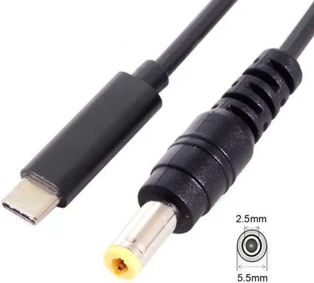 Alt view image 7 of 7 - Chenyang Cable Type C USB-C Input to DC 5.5*2.5mm Power PD Charge Cable for Laptop Notebook