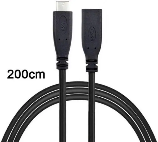 Alt view image 4 of 5 - KAIBOXIXI USB-C USB 3.1 Type C Male to Female Extension Data Cable for Laptop & Macbook Tablet Mobile Phone 2m