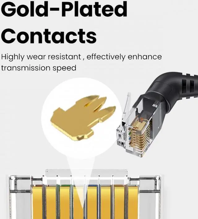 Alt view image 3 of 7 - Chenyang 0.5M CAT6 UTP Male to Male 360 Degree Angled Rotating Cable RJ45 8P8C 1000Mbps for Lan Ethernet Network