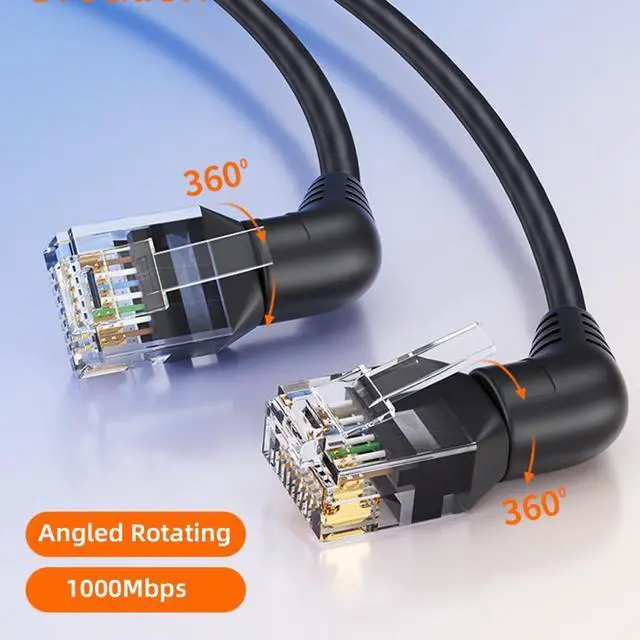 Alt view image 5 of 7 - Chenyang 0.5M CAT6 UTP Male to Male 360 Degree Angled Rotating Cable RJ45 8P8C 1000Mbps for Lan Ethernet Network