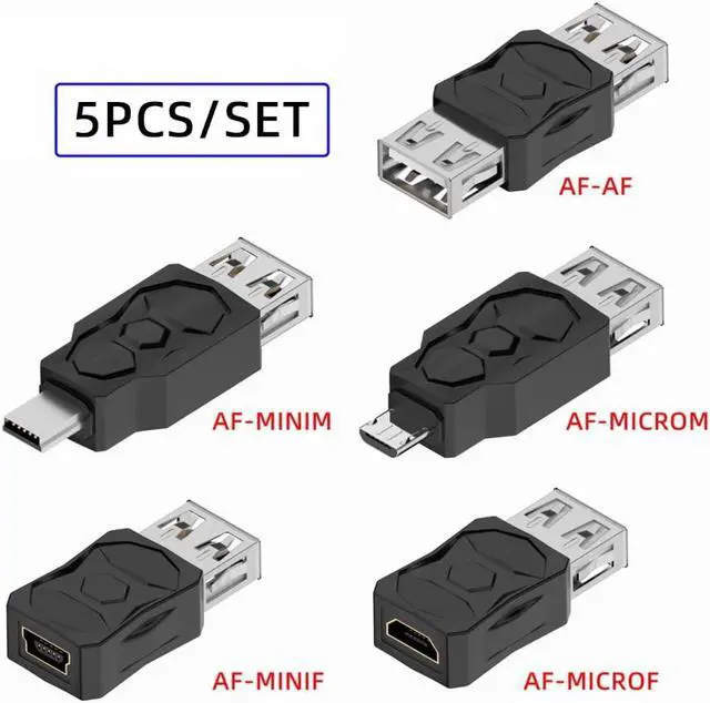 Alt view image 2 of 7 - Xiwai 5pcs/lot Micro USB 2.0 OTG Mini USB 5Pin Type-A Male to Female Data Charge Adapter