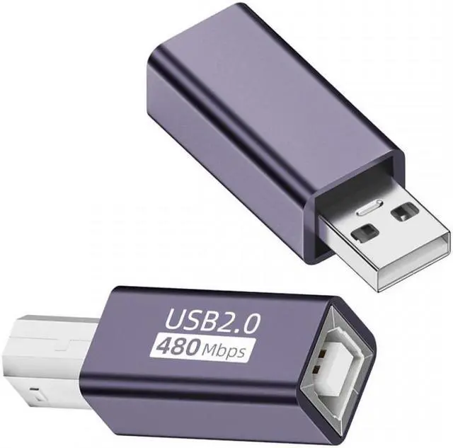 Alt view image 6 of 6 - Jimier 2pcs/lot USB 2.0 B Type Female to Type-A & Type-B Male Extension Adapter for Printer Scanner Disk