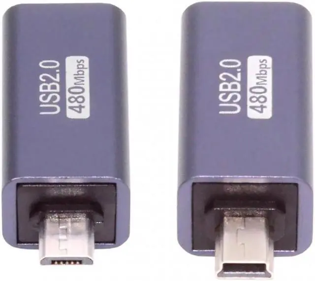 Alt view image 6 of 7 - Cablecc 2pcs/lot USB 2.0 B Type Female to Mini USB & Micro Male Extension Adapter for Printer Phone Disk