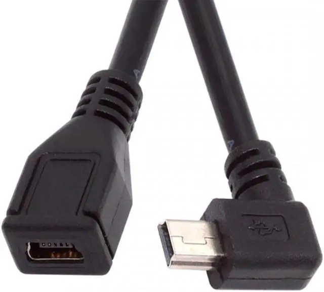 Main image of CY 90 Degree Left Angled Mini USB 5Pin Male to Female Extension Cable 30cm for GPS Camera