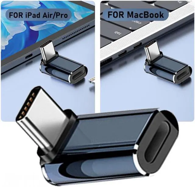 Alt view image 2 of 6 - Jimier USB-C Type C Male to 8P Female 27W Power 480Mbps Data Adapter Up Down Angled Compatible with iPhone 15 & Android & Tablet