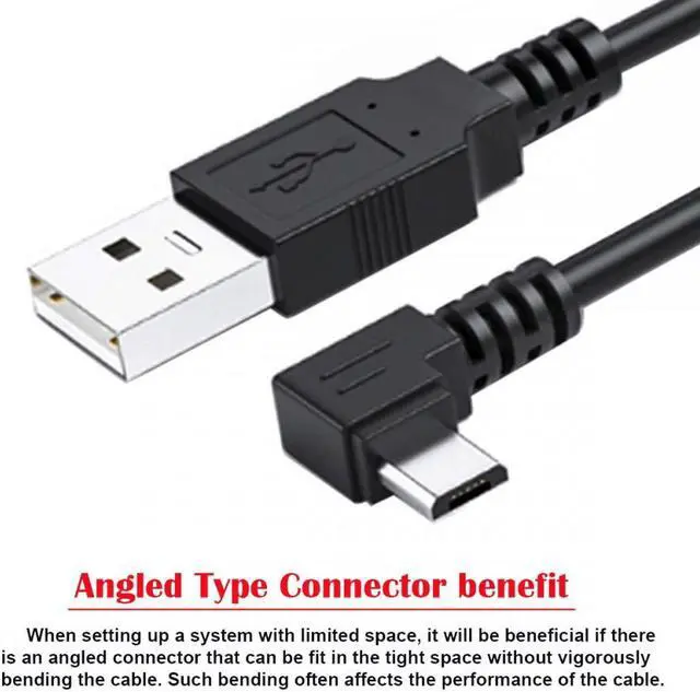 Alt view image 4 of 7 - Jimier 1.0M Right Angled 90 Degree Micro USB 5Pin to USB 2.0 Data Charge Cable for Phone Tablet