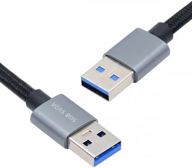 Main image of Jimier USB 3.0 Type-A Male to USB3.0 A Male Cable Silver 5Gbps for Disk SSD Camera Data 30cm