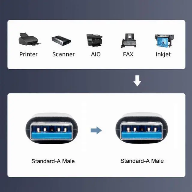 Alt view image 5 of 7 - Jimier USB 3.0 Type-A Male to USB3.0 A Male Cable Silver 5Gbps for Disk SSD Camera Data 30cm