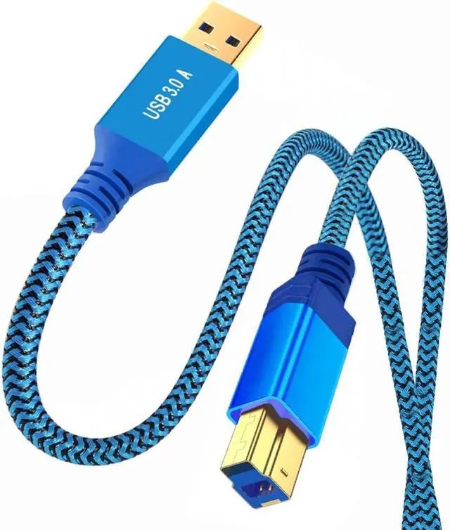 Main image of Jimier 0.6M USB 3.0 Type-A Male to USB3.0 Type-B Male Cable Extension Blue 5Gbps for Disk SSD Camera Data