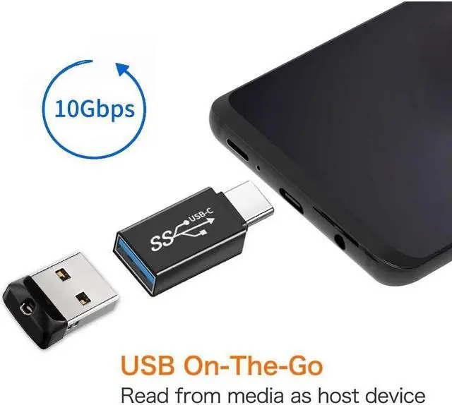 Alt view image 2 of 5 - Jimier 10Gbps USB-C Type-C to USB 3.0 Female OTG Adapter for Laptop Tablet Phone Disk Mouse Keyboard