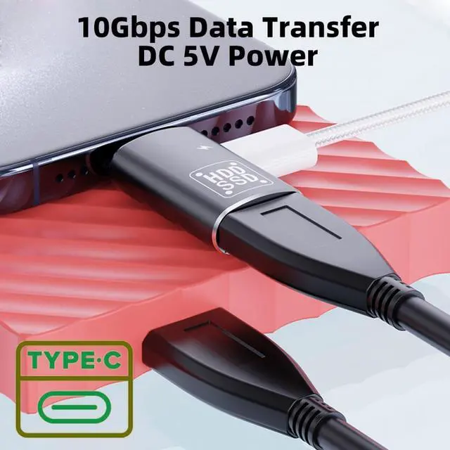 Alt view image 7 of 7 - Jimier 10Gbps USB-C Type-C to USB 3.0 Female OTG & DC 5V Power Adapter for Tablet Phone
