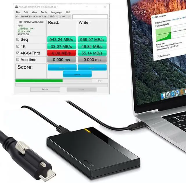 Alt view image 3 of 7 - Cablecc 1.2M USB 3.1 Type-C Locking to Locking USB-C Data Power Cable for Camera With Single Panel Mount Screw Connector