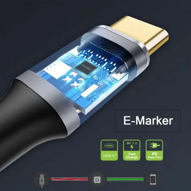 Alt view image 7 of 7 - Jimier 1.0M 90 Degree Low Profile Angled Type-C USB-C Male to Male USB3.1 10Gbps 100W Data Cable for Laptop Phone