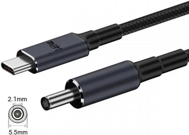 Main image of Jimier Type C USB-C Input to 20V DC 5.5*2.1mm Output Power 100W 135W 140W 65W PD Charge Cable for Laptop