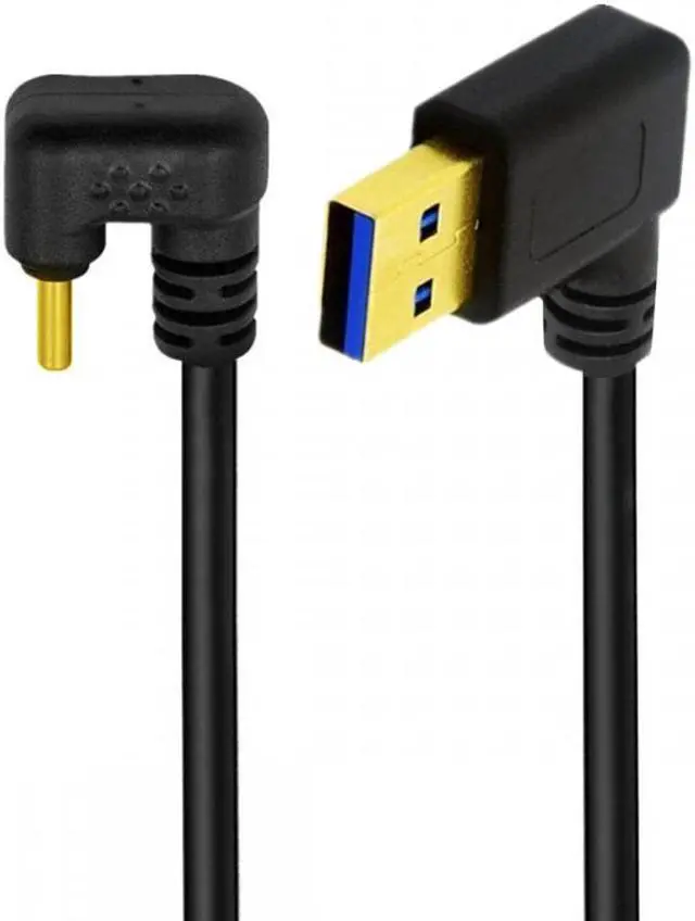 Main image of Jimier Right Angled USB3.0 Type-A to Type C USB-C Male to Male Power Data Cable 5Gbps USB-C Opposite U Shape Back Angled