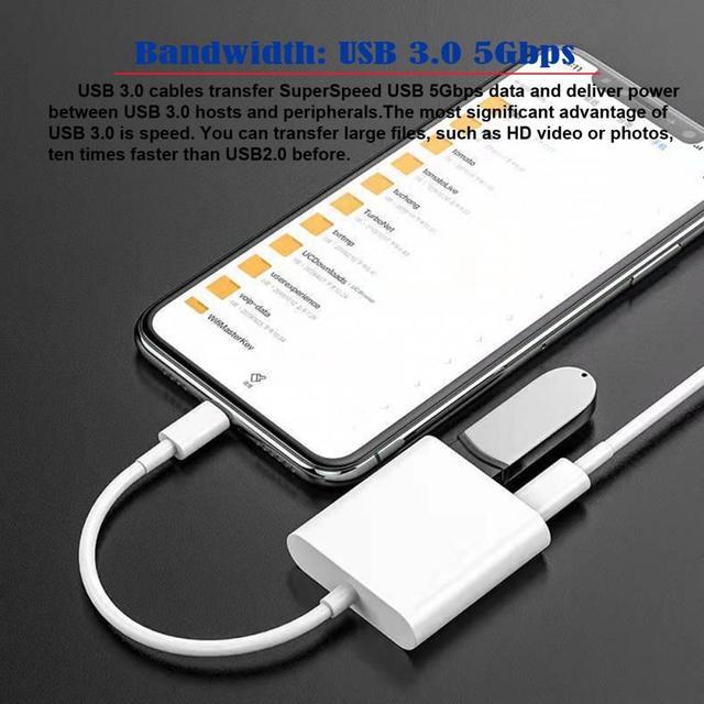 Alt view image 3 of 7 - Chenyang Type C USB-C to Standard Type-A USB3.0 Female with PD Power Charge Adapter Compatible with Macbook Laptop Tablet Phone
