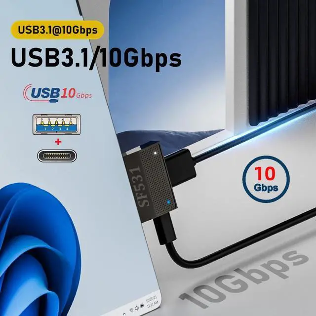 Alt view image 4 of 7 - CY Magnetic to USB3.1 Type-A & 15V Type-C USB-C Data Charge Adapter SF531 for Surface Pro9 Pro8 Pro7 Pro6 Pro X Go Book