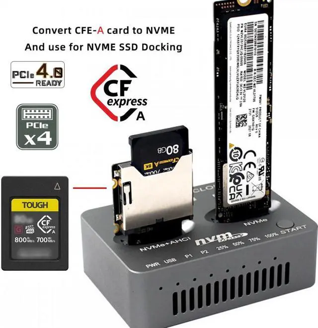 Alt view image 6 of 6 - Chenyang NGFF M.2 NVMe Host to CFExpress CFA Extension Adapter M2 M-key for CFE Type-A Support Camera Memory Card