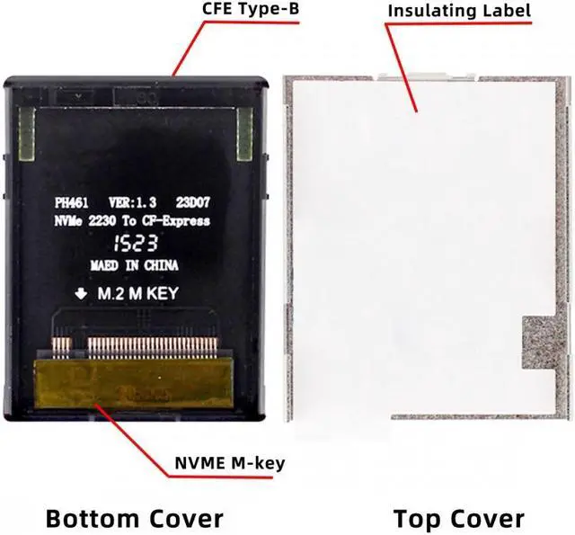 Alt view image 2 of 7 - Cablecc CFexpress Type-B to NVME 2230 Memory Card Kit Case CFE CFB NGFF M-key Adapter Compatible with XS Camera 8K RAW PCIe Expansion