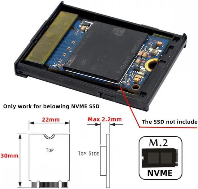 Alt view image 3 of 7 - Cablecc CFexpress Type-B to NVME 2230 Memory Card Kit Case CFE CFB NGFF M-key Adapter Compatible with XS Camera 8K RAW PCIe Expansion