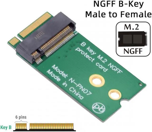 Alt view image 2 of 7 - Jimier NGFF B-Key 22x30mm to 22x42mm Male to Female Extension Adapter for 2230 SSD LTE Card