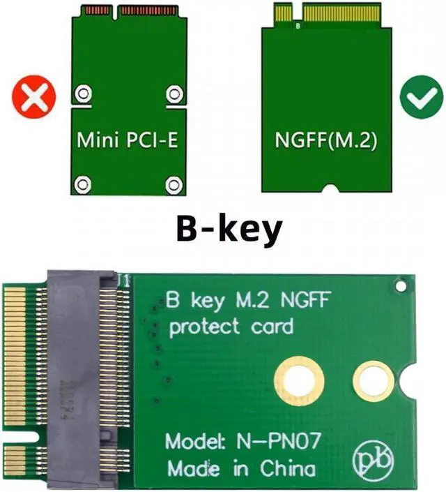Alt view image 3 of 7 - Jimier NGFF B-Key 22x30mm to 22x42mm Male to Female Extension Adapter for 2230 SSD LTE Card