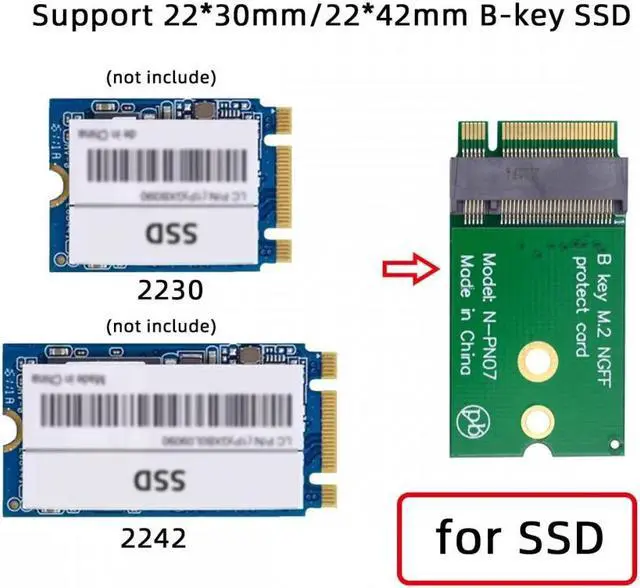 Alt view image 5 of 7 - Jimier NGFF B-Key 22x30mm to 22x42mm Male to Female Extension Adapter for 2230 SSD LTE Card
